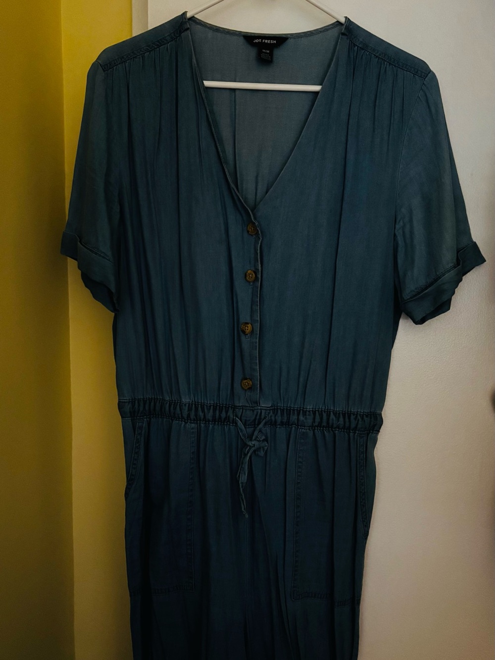 Joe Fresh chambray V-Neck Button Front Women's jumpsuit
